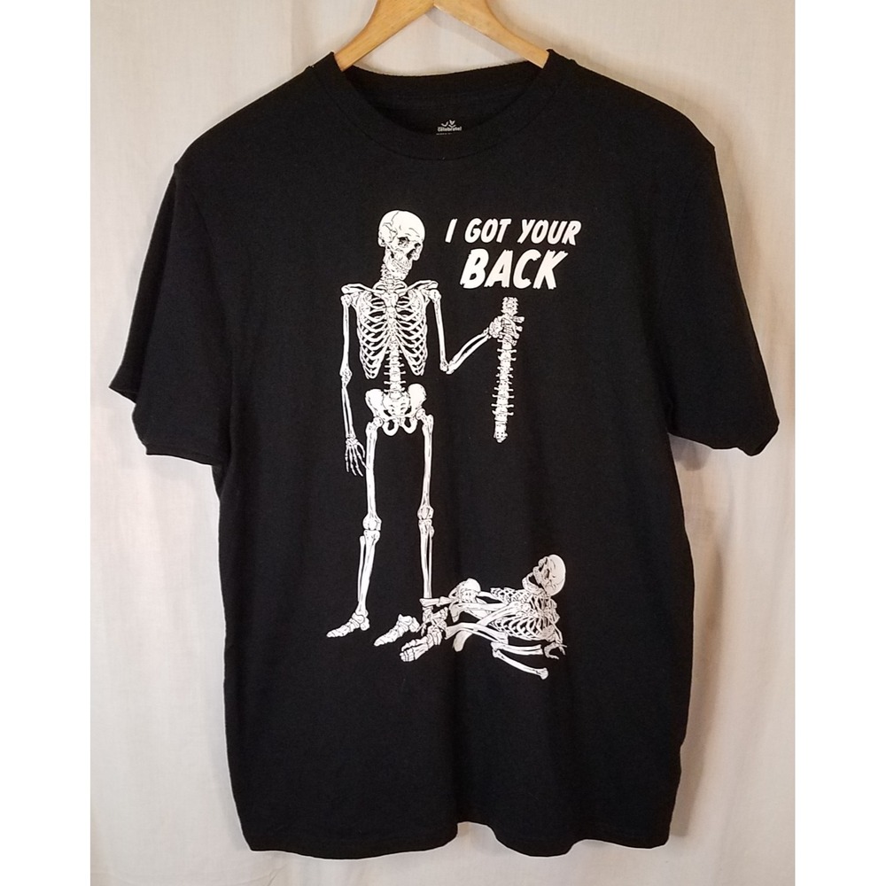 I Got Your Back T Shirt M 38-40 Mens‎ Black Skeleton Halloween